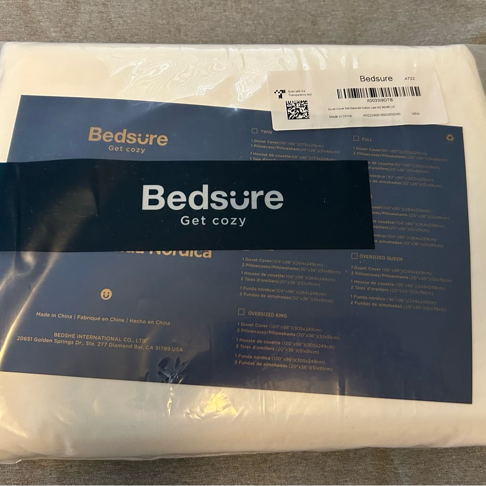 Bedsure Elegant White Duvet Cover Set